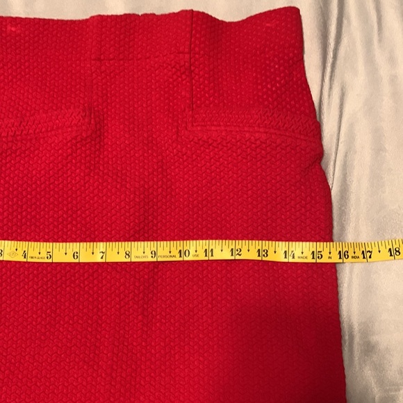 Ganni high waisted skirt textured cherry red cotton pencil size large - Picture 4 of 10